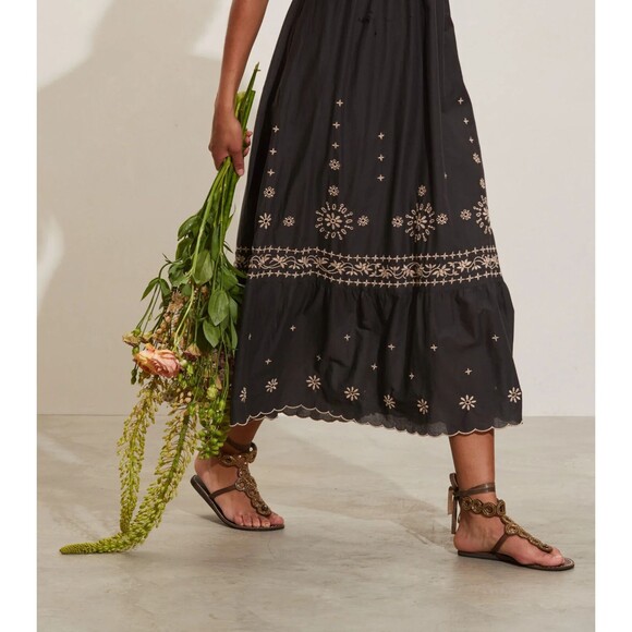 Odd Molly Kathleen Midi Dress Floral Embroidered Kimono Eyelet Resort S-1 254651 - Picture 5 of 10